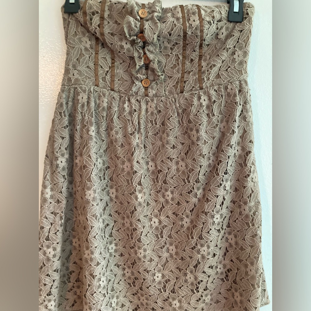 PAPAYA Brown Strapless Mini Dress